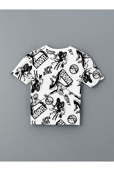 LC Waikiki Νέα σεζόν Crew Neck Spider-Man Printed Boy's Tisort - S5H233Z4