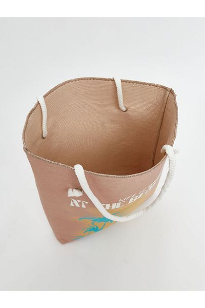 LC Waikiki New Season Straw Drawstring Women's Beach Bag - S5Mi22Z8