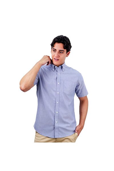 Giordano Men's Wrinkle-Free Short Sleeve Cotton Oxford Shirt