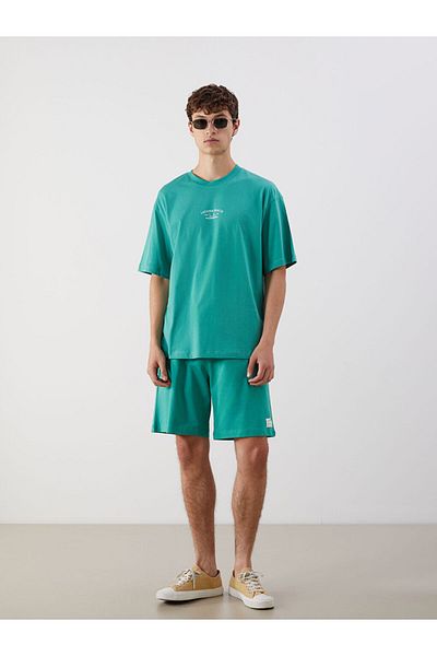 LC Waikiki New Season Crew Neck εμπριμέ χτενισμένο βαμβακερό ανδρικό Tisort - S5QN83Z8
