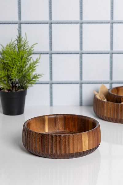 FH finehome Curve Acacia Bowl 19 cm