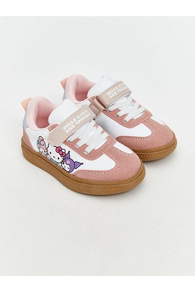 LC Waikiki Lcw Steps Pink Hello Kitty Printed Lace and Velcro Baby Girl Sports Shoes