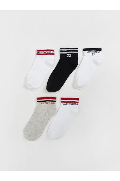 LC Waikiki White Patterned Girl's Socks 5-Piece