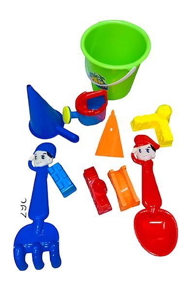 rexa 8-Piece Kids Beach Toy Set – Bucket, Shovel, Rake & Sand Molds with Mesh Carry Bag