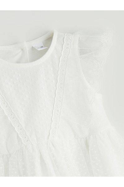 LC Waikiki New Season Crew Neck Girls' Lace Dress - S5Pp87Z1
