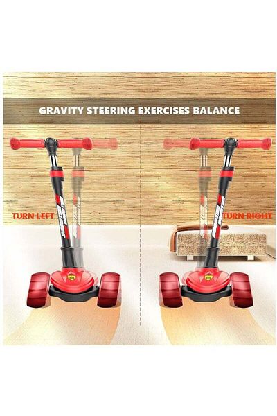 Lumely Foldable Children's Kick Scooter, with LED Light, 3 Roller, Adjustable Height for Kids Ages 2+