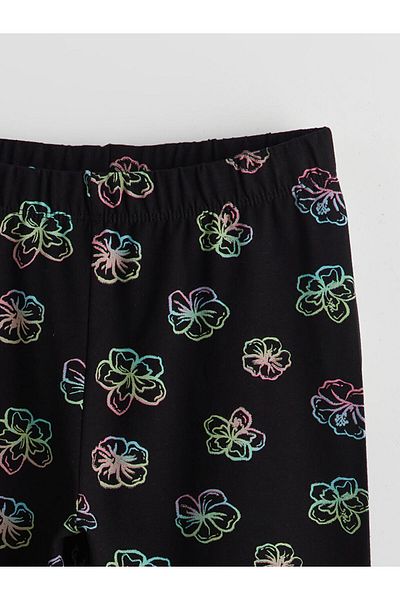LC Waikiki Leggings pentru fetiță, cu talie elastică, cu flori, 3/4 - S5EI59Z4