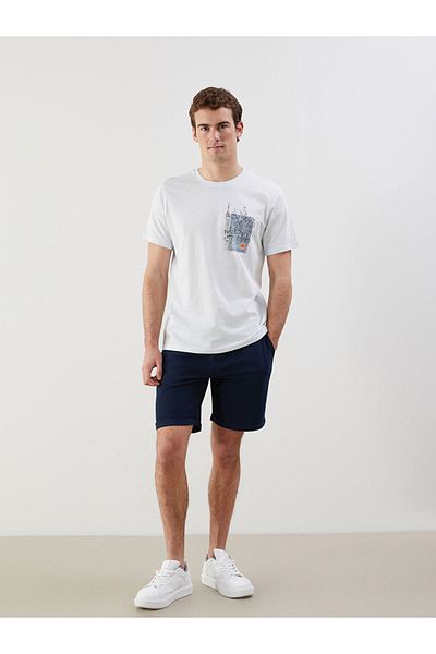 LC Waikiki Tricou pentru bărbați din bumbac pieptănat imprimat cu mânecă scurtă, sezon nou - S5J813Z8