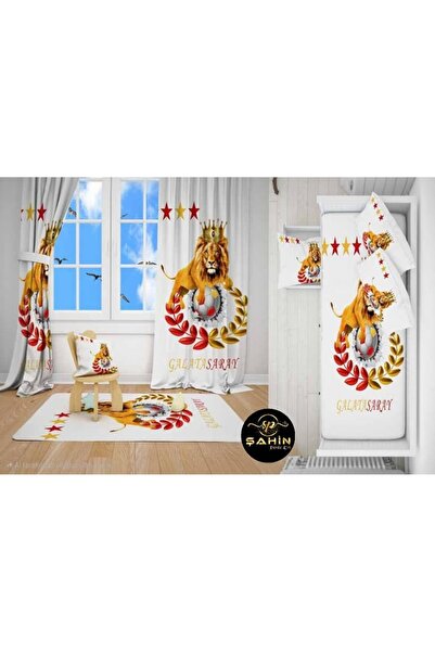 Lavisa Galatasaray Model Dijital Baskı 2fon Perde & Yatak Örtüsü ve Yastık Kı...