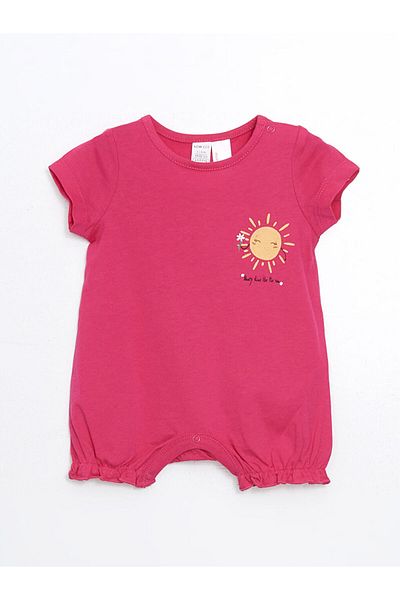 LC Waikiki New Season Crew Neck Printed Baby Girl Jumpsuit - S5L990Z1