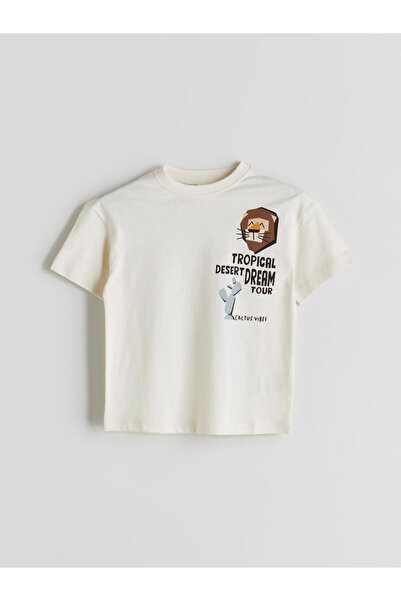 LC Waikiki Detské chlapčenské tričko LCW Crew Neck s potlačou