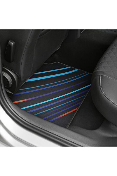 Generic Covorașe auto universale DECOMAT – set 4 bucăți , antiderapante, design „Neon Stripes”