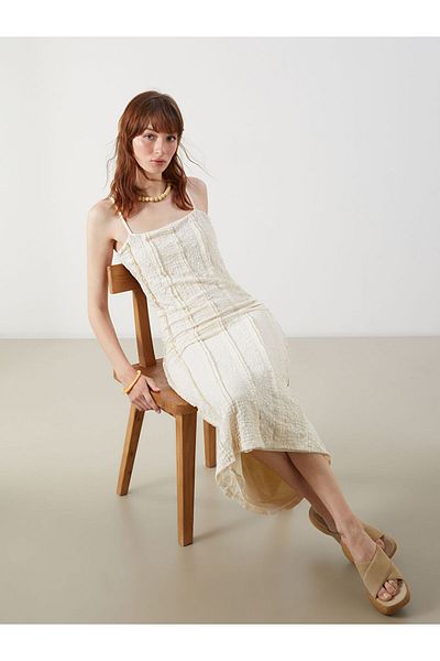 LC Waikiki New Season Square Neck Lace Detailed Boho Dress - S5Pd48Z8