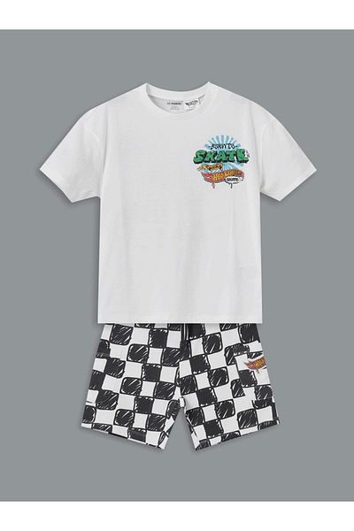 LC Waikiki Tricou și pantaloni scurți pentru băiat cu imprimeu LCW, pachet de 2