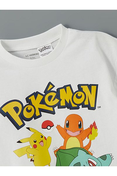LC Waikiki Tricou pentru băiat cu imprimeu Pokemon cu gât crew sezon nou - S5FY55Z1