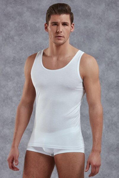 NazikEndam Ανδρικό εσώρουχο με φαρδύ λαιμό Micro Modal Dore anse 2000