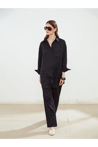 LC Waikiki Pantaloni de damă din in cu talie elastică sezon nou - S5NQ89Z8