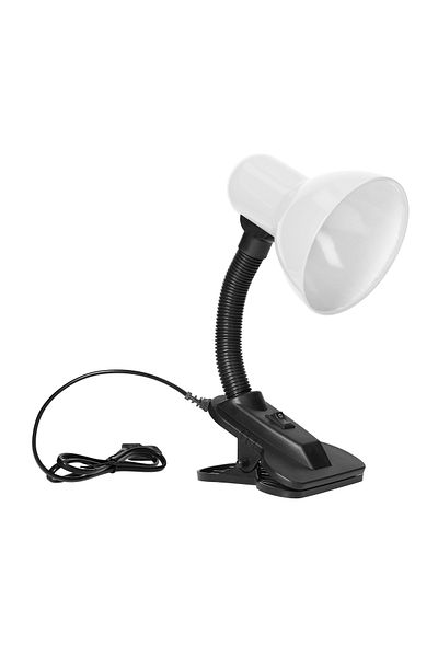 Virone Latsa Dl-3/w Desk Lamp, E27, 40 W, Ip20, Flexible Arm With Clamp, 1 M Cable, Black/white