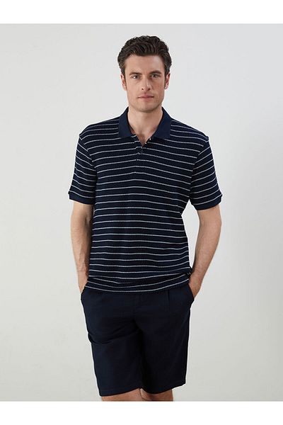 LC Waikiki Νέα σεζόν Polo Collar Striped Ανδρικό Tisort - S5J169Z8