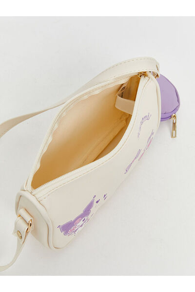 LC Waikiki LCW ACCESSORIES Ekru Kuromi Baskılı Kız Çocuk Omuz Çantası ve Cüzdan