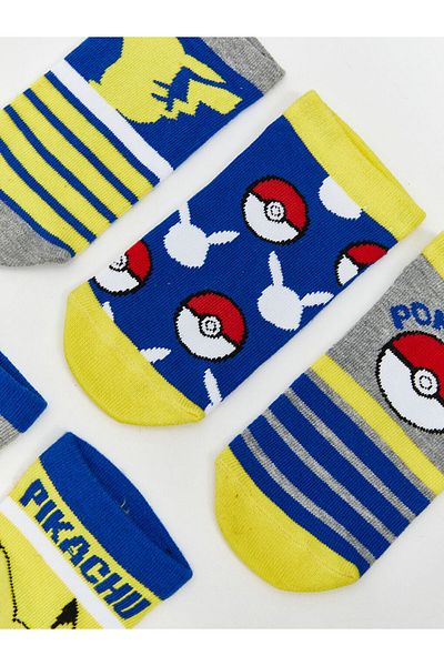 LC Waikiki Mixed Pikachu Patterned Boy's Booties Socks 5-Piece