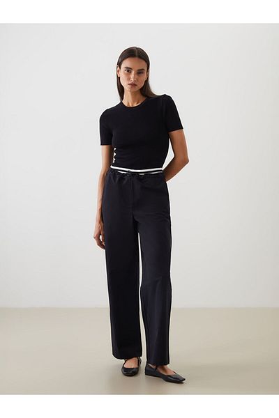 LC Waikiki New Season Elastic Waist Wide Leg Women's Trousers - S5Mo55Z8