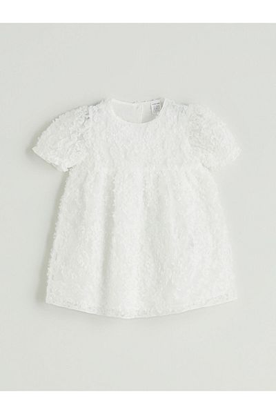 LC Waikiki New Season Flower Appliqued Baby Girl Dress - S5P432Z1