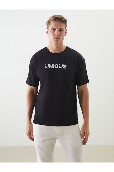 LC Waikiki New Season Crew Neck εμπριμέ χτενισμένο βαμβακερό ανδρικό Tisort - S5J851Z8