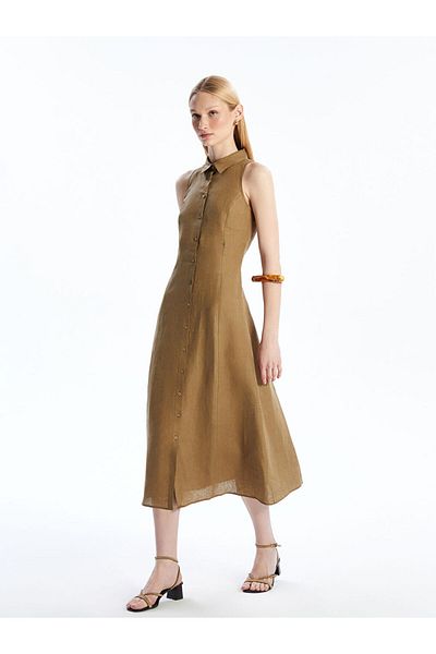 LC Waikiki New Season Linen Shirt Dress - S5Na22Z8