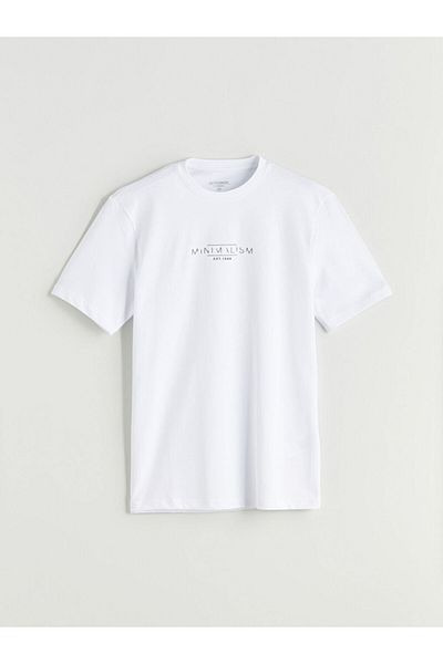 LC Waikiki Tricou pentru bărbați din bumbac pieptănat imprimat cu gât crew din sezonul nou - S5PO57Z8