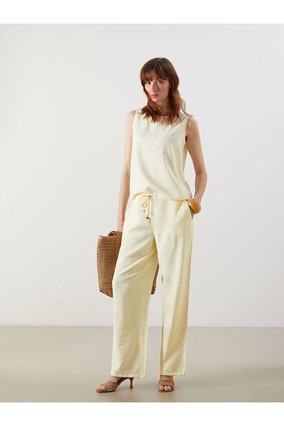 LC Waikiki New Season Elastic Waist Wide Leg Women's Trousers - S5O441Z8