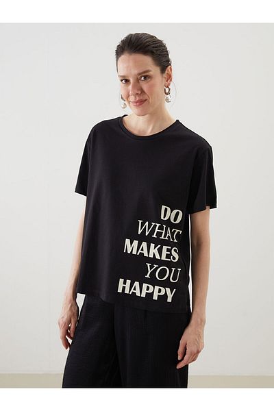LC Waikiki Νέα σεζόν Crew Neck Printed Γυναικείο Tisort - S5KR10Z8
