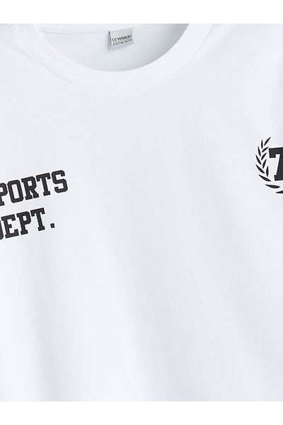 LC Waikiki Tricou pentru băiat cu imprimeu Los Angeles, sezon nou, cu gâtul rotund - S5QD64Z4