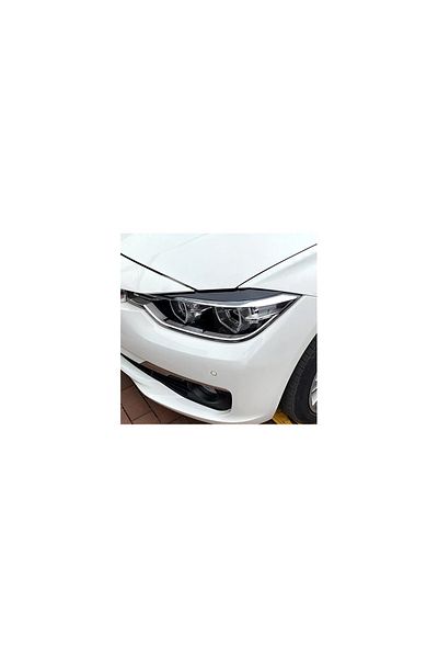 AUTOREY Set of 2 Headlight Eyelids Ornaments BMW 3 Series F30 F31 F32 F33 F36 2011-2018, Glossy Black