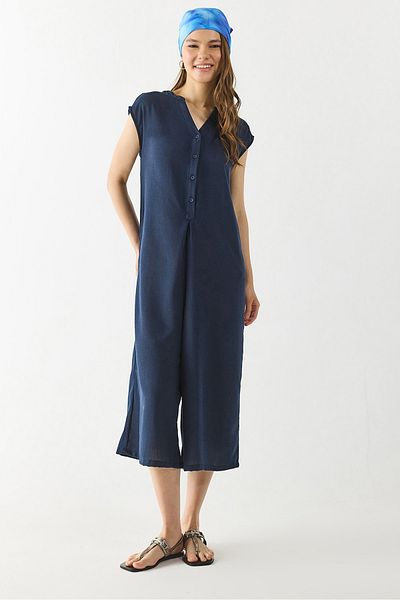 VENA Comfortable Form Jumpsuit - Dark Blue