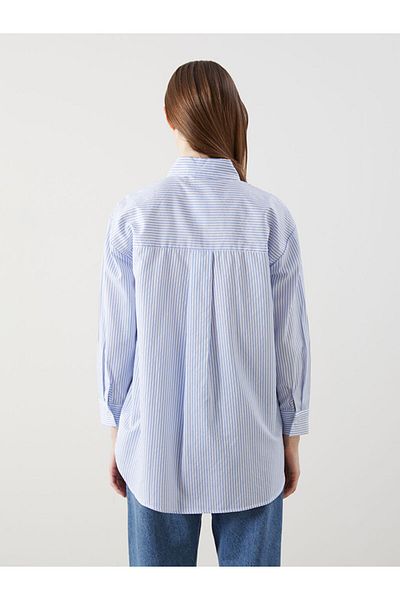 LC Waikiki Cămașă pentru femei din poplin cu dungi de sezon nou - S5KJ02Z8