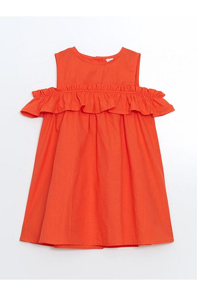 LC Waikiki New Season Crew Neck Linen Girls' Dress - S4Ot46Z1