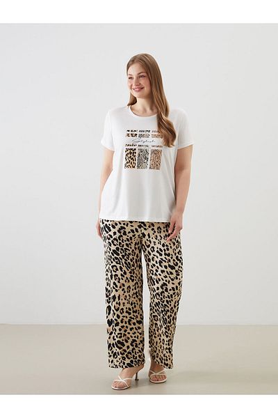 LC Waikiki Tricou de damă cu imprimeu cu decolteu rotund de sezon nou - S5AG96Z8