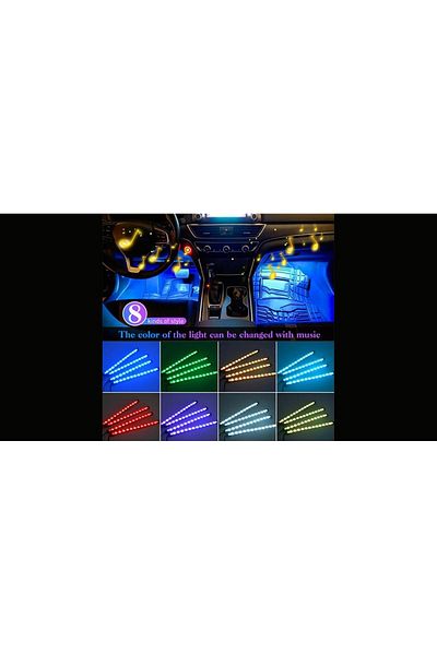 AUTOREY Car Ambient Lights RGB LED Interior Kit USB Connection and App Control Adjustable Intensity