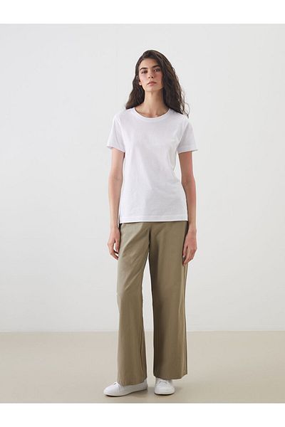 LC Waikiki New Season Elastic Waist Poplin Women's Trousers - S5Lu91Z8