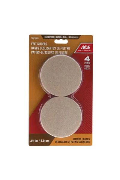 ACE Round Reusable Hardwood Floor Protective Felt Sliders (8.89 cm)