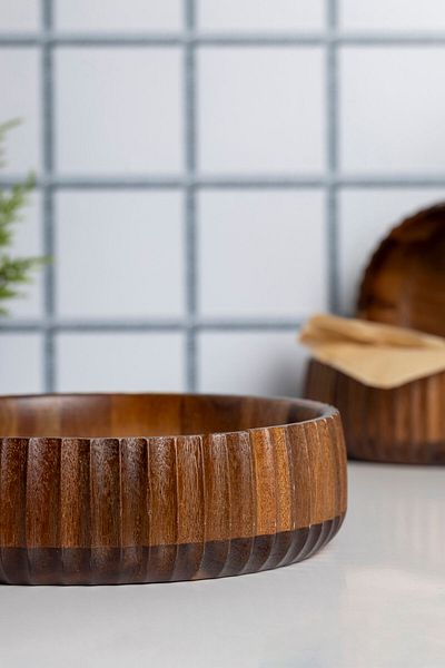 FH finehome Curve Acacia Bowl 22 cm