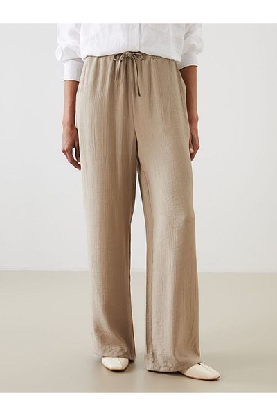 LC Waikiki New Season Women's Textured Trousers with Elastic Waist - S5Mr53Z8