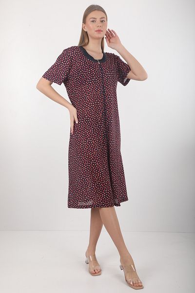 Wild Love Plus Size Floor-Length Zipper Floral Patterned Women's Dress