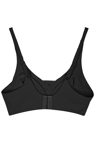 Cottonhill Sutien negru tăiat cu laser fără cusături Ghost Sutien cu dantelă cu dantelă cu bretele detașabile