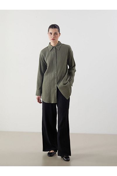 LC Waikiki New Season Women's Textured Trousers with Elastic Waist - S5Mr53Z8