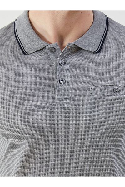 LC Waikiki New Season Polo Neck Short Sleeve Men's Textured T-Shirt - S52872Z8