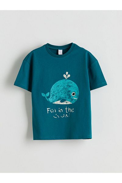 LC Waikiki Νέα σεζόν Crew Neck Printed Boy's Tisort - S5IU77Z1