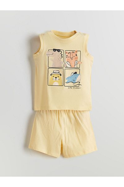 LC Waikiki Printed Baby Boy Undershirt and Shorts 2-Pack