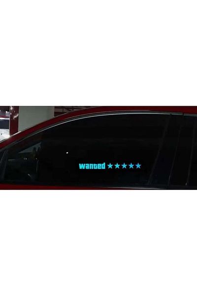 AUTOREY Electric LED Auto Sticker, Wanted, Blue Color for Windshield, Rear Window, Side Windows AutoREY®